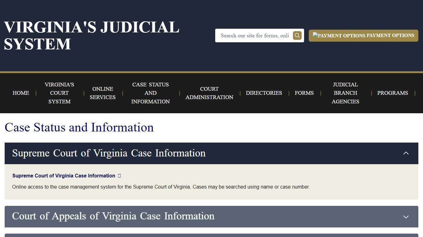 Case Status and Information | Virginia Court System